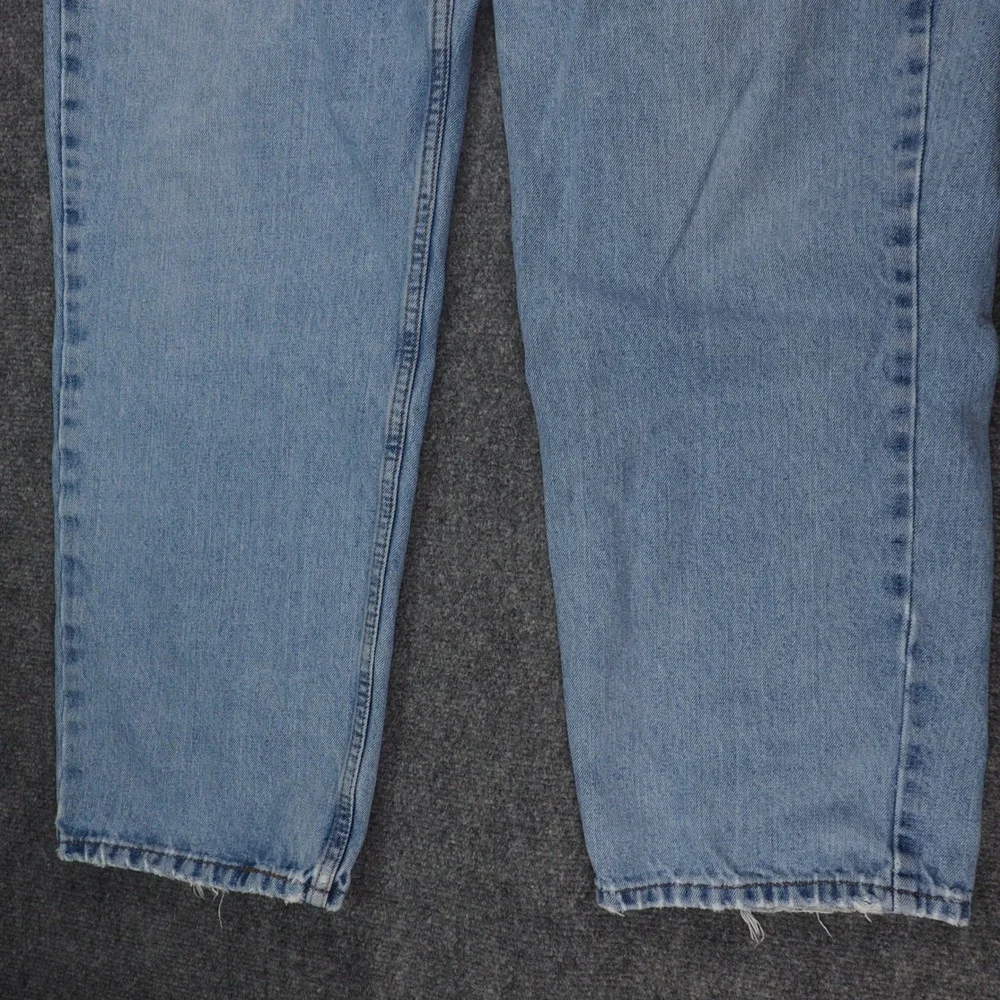 Levi's Jeans Mens 40x30 550 Light Blue Solid Distressed Frayed Grunge Retro